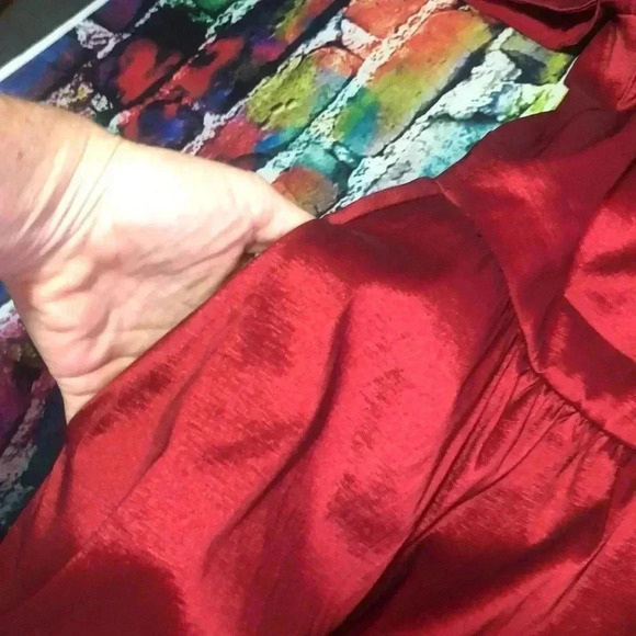 B.Darlin formal dress ruby red plus size 17 - Picture 5 of 9